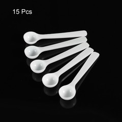 15Pack Micro Spoons 1 Gram Measuring Scoop Plastic Round Bottom Mini Spoon