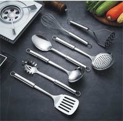Cooking Utensil Set 8 Piece, Stainless Steel Kitchen Tool Set with Stand,Cooking