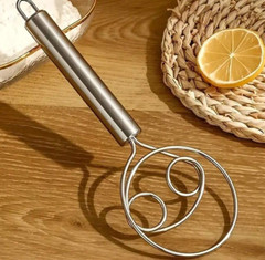 1 pc Stainless Steel Danish Dough Mixer Handheld Bread Whisk for Baking, Cooking