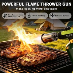 SEESE Powerful Propane Torch Gun,Kitchen Cooking Torch With One-Touch Max Fir…
