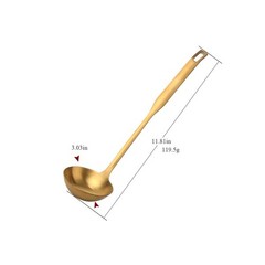 2 Pcs Soup Ladle Spoons Gold Cookware Serving Long Handle Steel Slotted Spoon Co