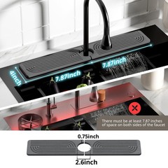 Faucet Mat for Kitchen Sink – 15.8″ Quick Drying Sink Splash Guard – Water Ab…