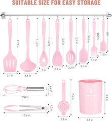 Kitchen Utensils Set-12 Pieces Silicone Cooking Utensils Set (Dishwasher Safe) 3