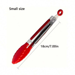Mini Kitchen Tongs for Cooking – 7″ Small Serving Food Tongs with Nylon Tips