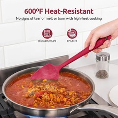 BPA Free Heat Resistant Silicone Spatula Set – Essential Kitchen Tools in Red