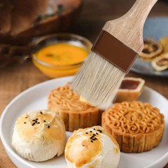 1 pc Wooden Handle Pastry Brush Flat Bristle Baking BBQ Oil Cooking Brush
