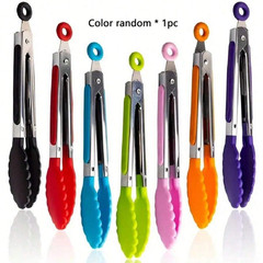 Mini Kitchen Tongs for Cooking – 7″ Small Serving Food Tongs with Nylon Tips