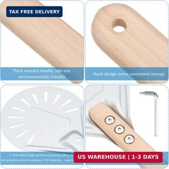 Pizza Turning Peel Perforated Pizza Turner Round Metal Aluminum Turning Peel Pad