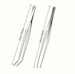2pcs Stainless Steel Kitchen Tweezers Precision Cooking Tongs