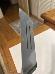 VTG Unbranded Foley-like 2 Slot Nylon Spatula Blue/Gray Slant Edge Angled Prop