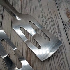 Slotted Servespoon Small Spatula Server Short Metal Turner Unbranded Lot of 2