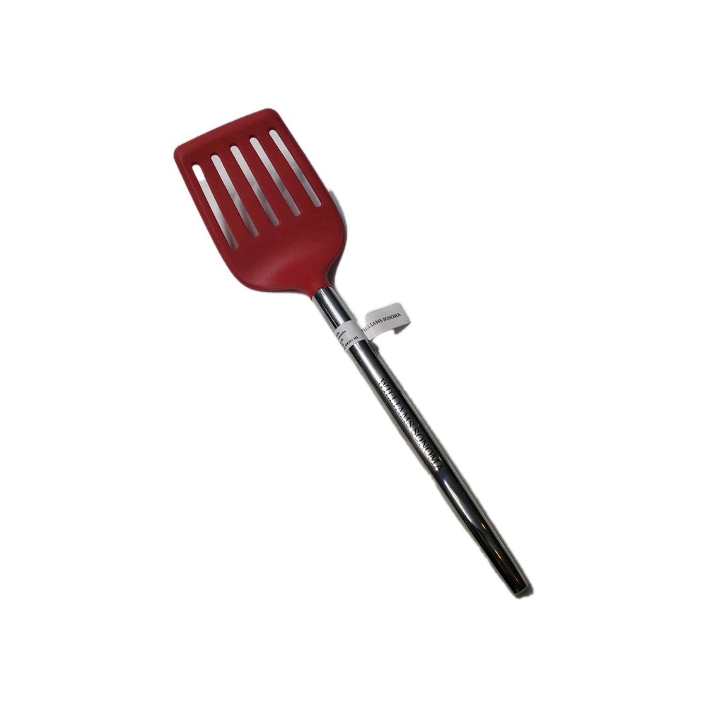 Williams Sonoma Stainless-Steel Silicone Slotted Turner Red