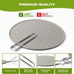 Silicone Splatter Screen for Frying Pan 13 Inch – Grease Splatter Guard with