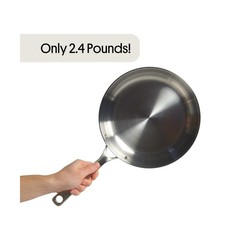 STRATA Carbon Steel Clad 10.5″ Frying Pan Skillet, 3-Ply Carbon Steel Cookwar…