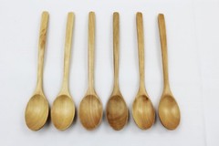 6PCS -Wood Spoons Soup Eco Friendly Japanese Tableware Natural Wooden USA Seller