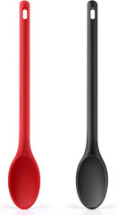 Long Handle Silicone Mixing Spoon, 12″ Stirring Spoons Nonstick Heat-Resistant R