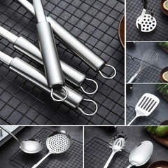 Cooking Utensil Set 8 Piece, Stainless Steel Kitchen Tool Set with Stand,Cooking