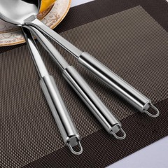 3 PCS Serving Utensils Set Silver Stainless Steel Spoon Ladle Buffet Parties