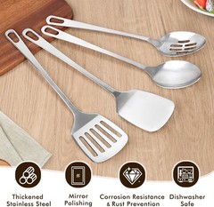 4 Pcs Cooking Utensils Set, Stainless Steel Kitchen Utensils, Heat Resistant …