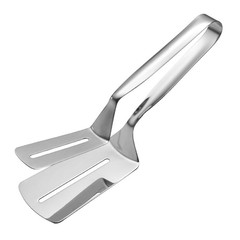 2× Stainless Steel Steak Clamp Food Clip Tongs Bread Meat BBQ Cooking Tool USA
