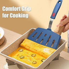 Wide Silicone Spatula for Non Stick Pan Large Pancake Flipper Fish Turner Heat