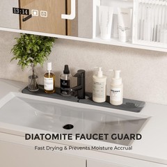 Faucet Mat for Kitchen Sink – 15.8″ Quick Drying Sink Splash Guard – Water Ab…