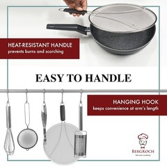 BergKoch 13 Inch Stainless Steel Splatter Screen for Frying Pan