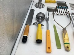 Lot Of 17 Wood Plastic Lucite Farmhouse Kitchen Utensils Masher Spatula Vintage