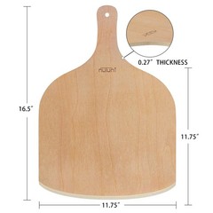 2 Pack Wooden Pizza Peel, 12 inch Large Pizza Paddle Set for Oven, Stone, Pan…