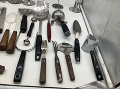 28 Metal + Plastic Wooden Stainless Kitchen Utensils Tools Fork Knife Mashers ++