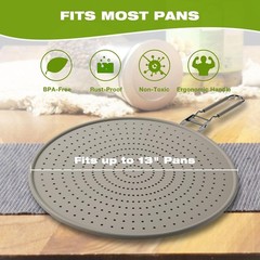 Silicone Splatter Screen for Frying Pan 13 Inch – Grease Splatter Guard with
