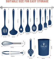Kitchen Utensils Set-12 Pieces Silicone Cooking Utensils Set (Dishwasher Safe) 3