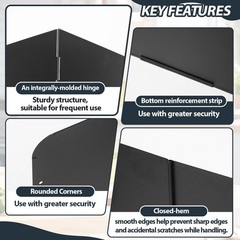 Large 4 Sided Stove Oil Splash Guard for Frying Stove Top, Black Foldable Non…
