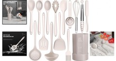 Silicone Cooking Utensils Set Heat Resistant 446°F Kitchen Tools BPA Free Dis…
