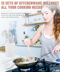 Kitchen Utensils Set-12 Pieces Silicone Cooking Utensils Set (Dishwasher Safe) 3