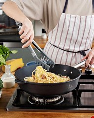 Silicone Spaghetti Spoon & Pasta Tong, Non-Stick Stainless Steel Handle Pasta