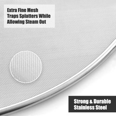 Splatter Screen for Cooking – Stainless Steel Grease Splatter Guard for Frying P