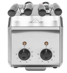 8 Inch Electric Sandwich Toaster, Polished Top and Bottom with SUS 304 Tongs, 8