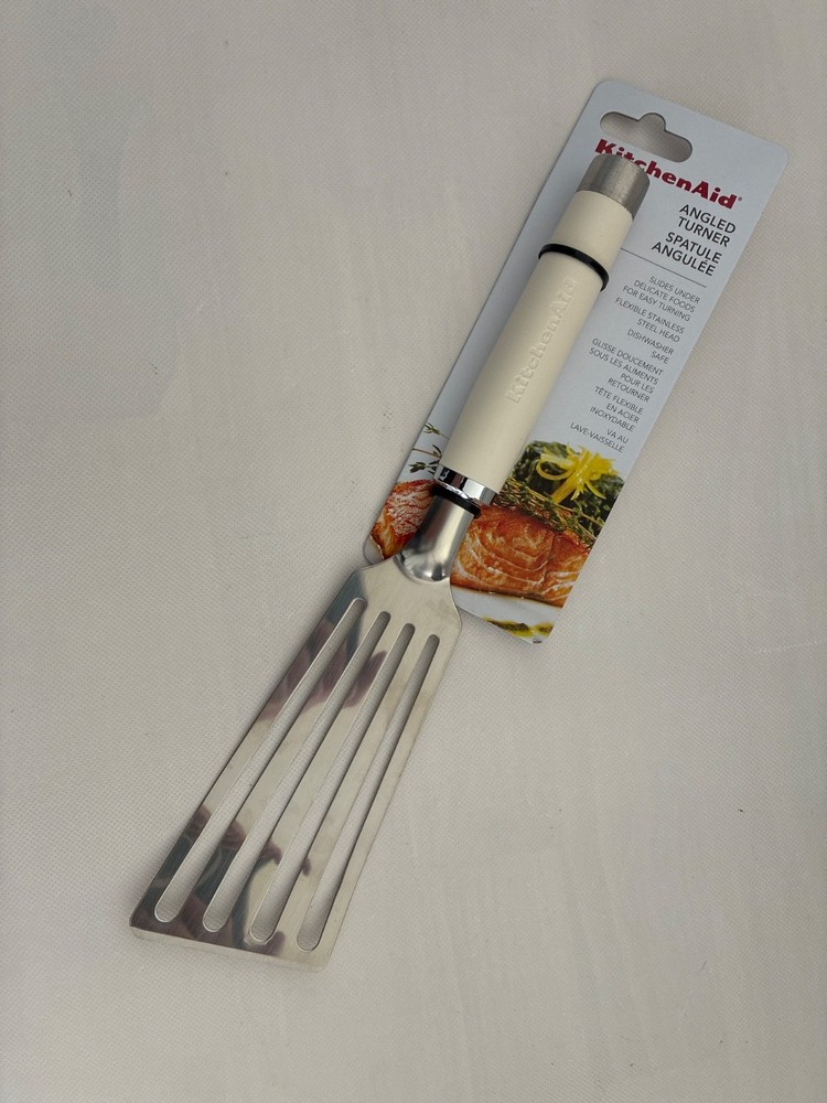 New KitchenAid Matte Almond Cream HACA Fish Turner Cookie Lifter Angled Turner