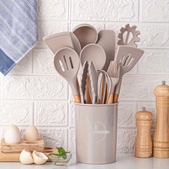 12Pcs Silicone Cooking Utensils Set For Handle Non Stick Pot Kitchenware Set