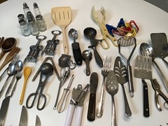 Bundled Lot ~50+ Kitchen Cooking Serving Utensils Tools Gadgets Knives etc.