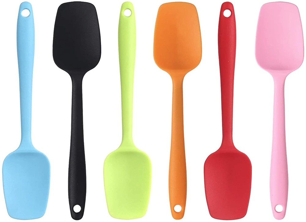 SILICONE SPATULAS 8.2 INCH SMALL RUBBER SPOON SPATULA HEAT RESISTANT SEAMLESS ON
