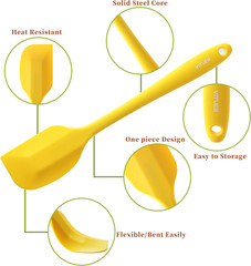 Silicone Spatula Set 5PCS Heat Resistant Baking Cooking Utensils Dishwasher Safe