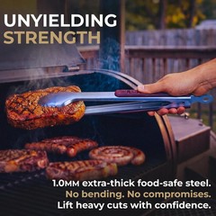 17-Inch Metal Tongs for Grilling – Kitchen Tongs for Cooking | Heavy duty 1.0mm