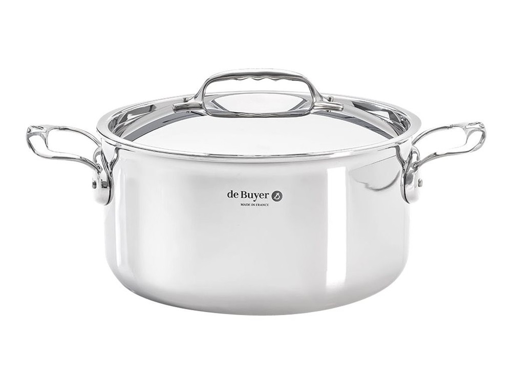 De Buyer Affinity Stainless Steel Roast Pot with Lid 24cm Pot DB3742-24