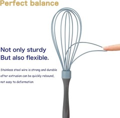 Dishwasher Safe Whisk, Professional Whisks, Stainless Steel & Silicone Wisk, Pla