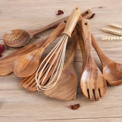 KITCHEN UTENAILS SET WITH HOLDERKITCHEN WOODEN UTENSILS FOR COOKING WOOD UTENSIL