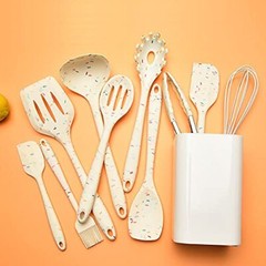 11 PCS SILICONE COOKING UTENSILS KITCHEN UTENSIL SETTURNERTONGSSPATULASPOONBRUSH