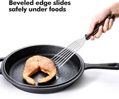 Fish Spatula Stainless Steel Slotted Turner with Sloped Head Design for Flipp…