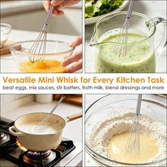 Dishwasher Safe Mini Whisks in 5″ & 7″ Sizes – Rust-Resistant Kitchen Tools